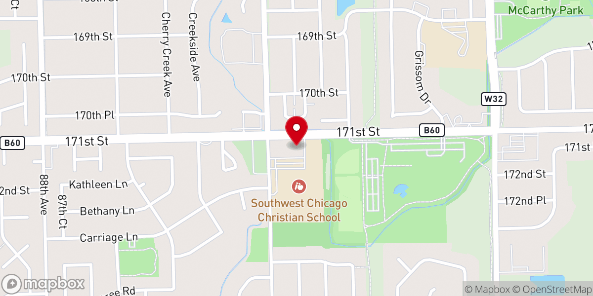 Map showing location of Faith Christian Reformed Church