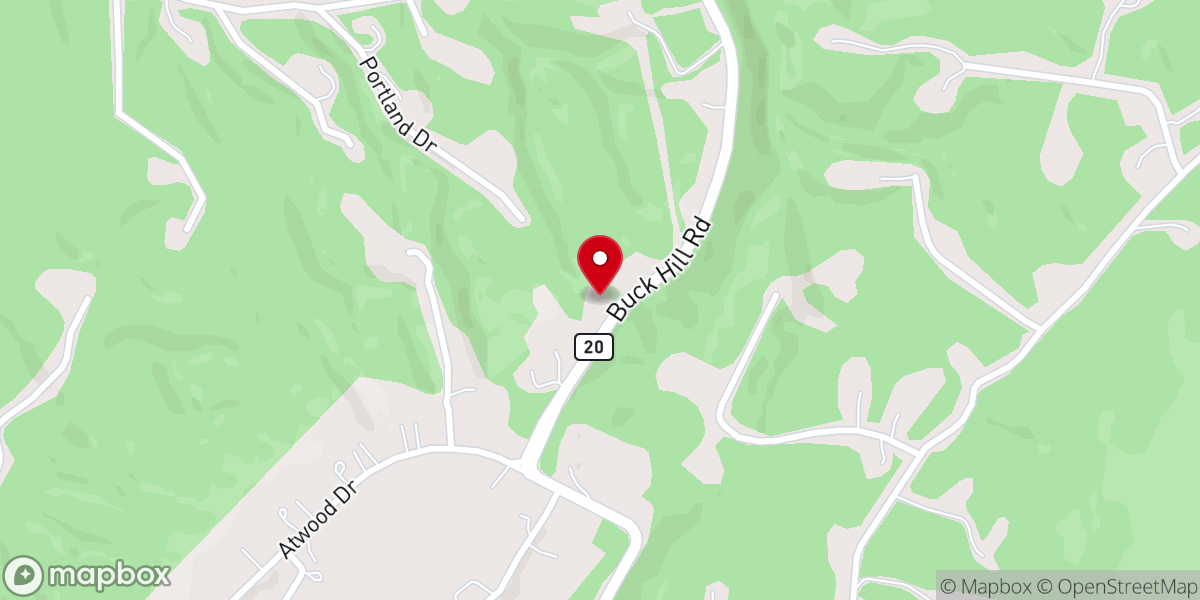 Map showing location of Buck Hill Church