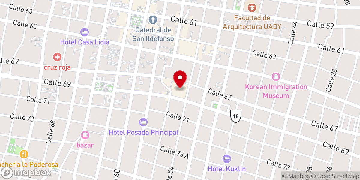 Map showing location of Mercado San Benito