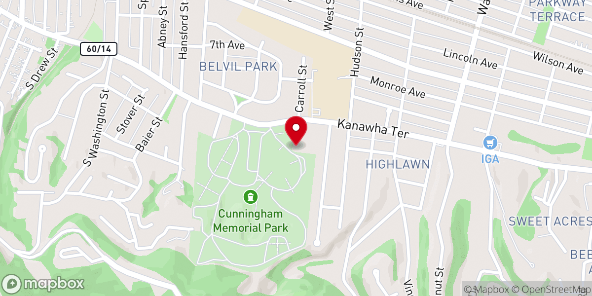 Map showing location of Salvation Army Red Shield Youth Center
