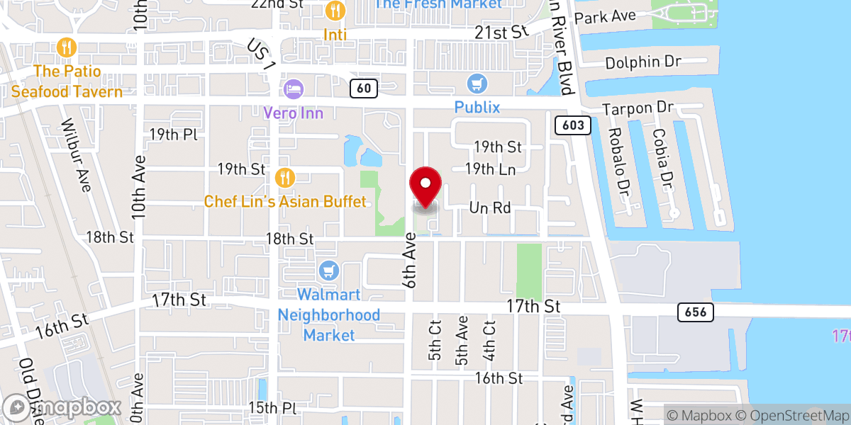 Map showing location of Our Savior Lutheran Church