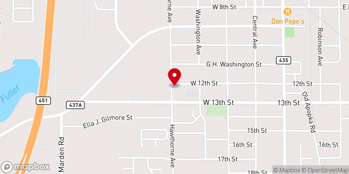 Map showing location of Holy Ghost Headquarters Apopka Church