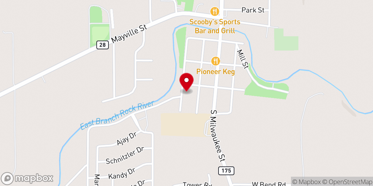 Map showing location of The Rock Bible Baptist Church