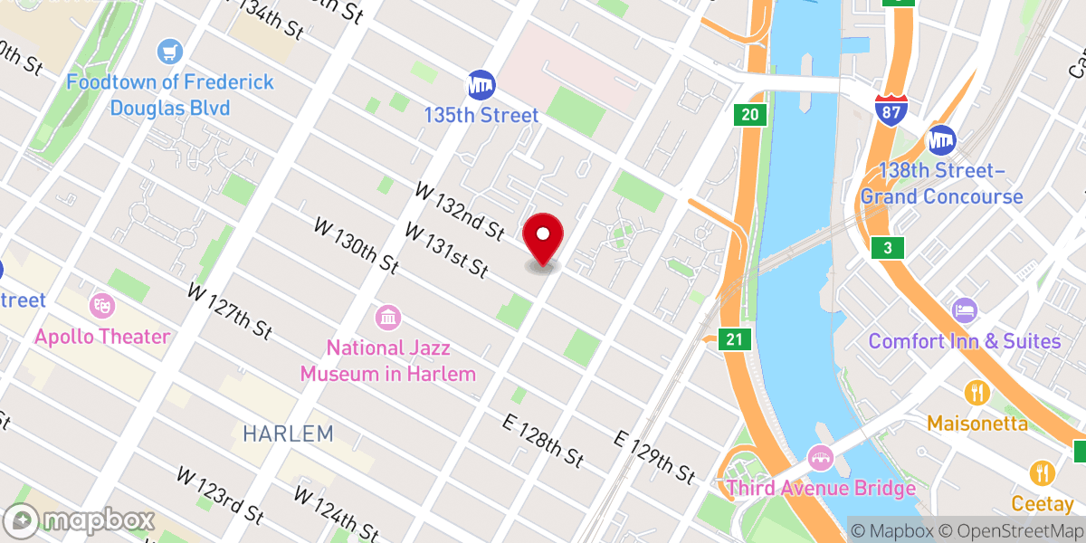 Map showing location of Greater Central Baptist Church