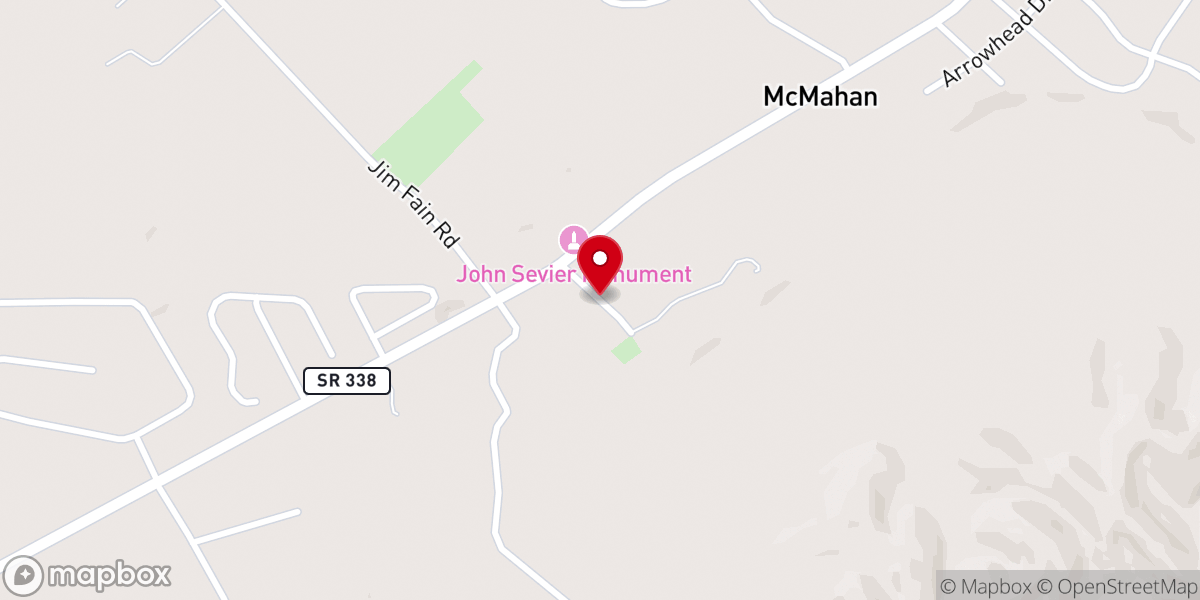 Map showing location of Boyds Creek Church