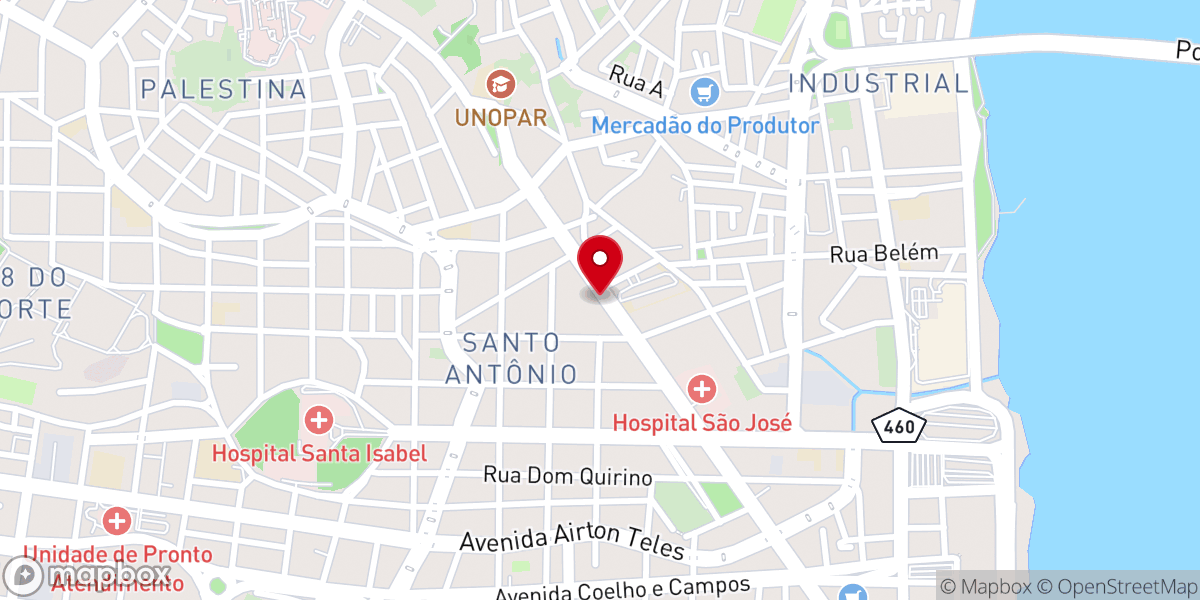 Map showing location of Comunidade Evangélica Palavra da Fé