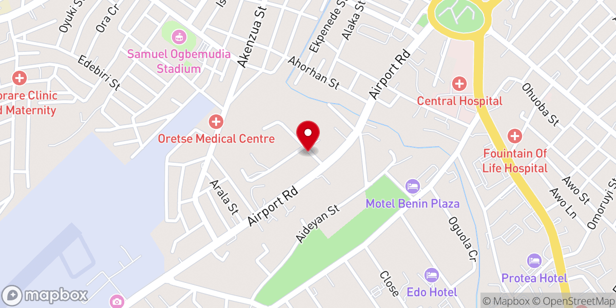 Map showing location of St Paul Catholic Church Benin City