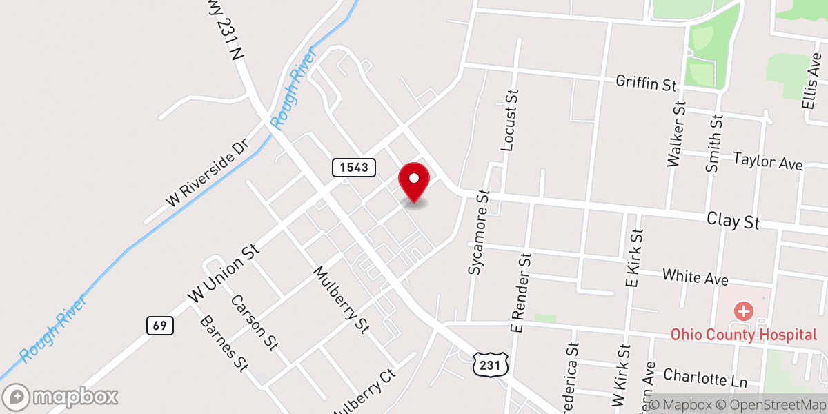Map showing location of Hartford Baptist Church