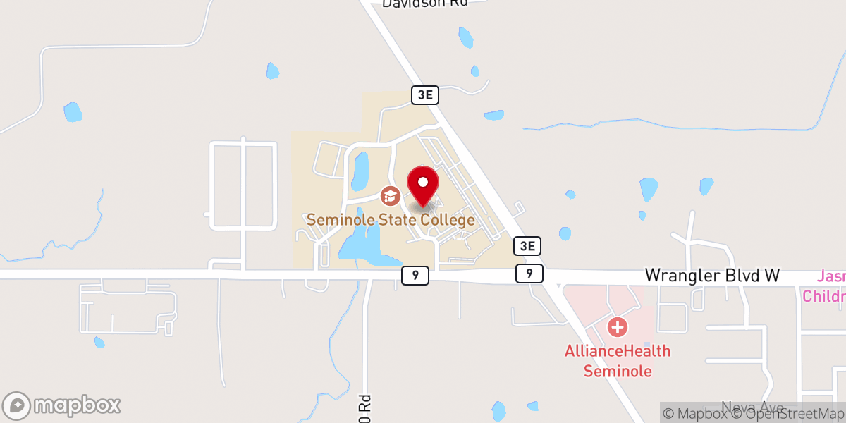 Map showing location of Seminole State College