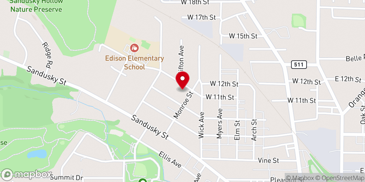 Map showing location of Scott Street Community Church