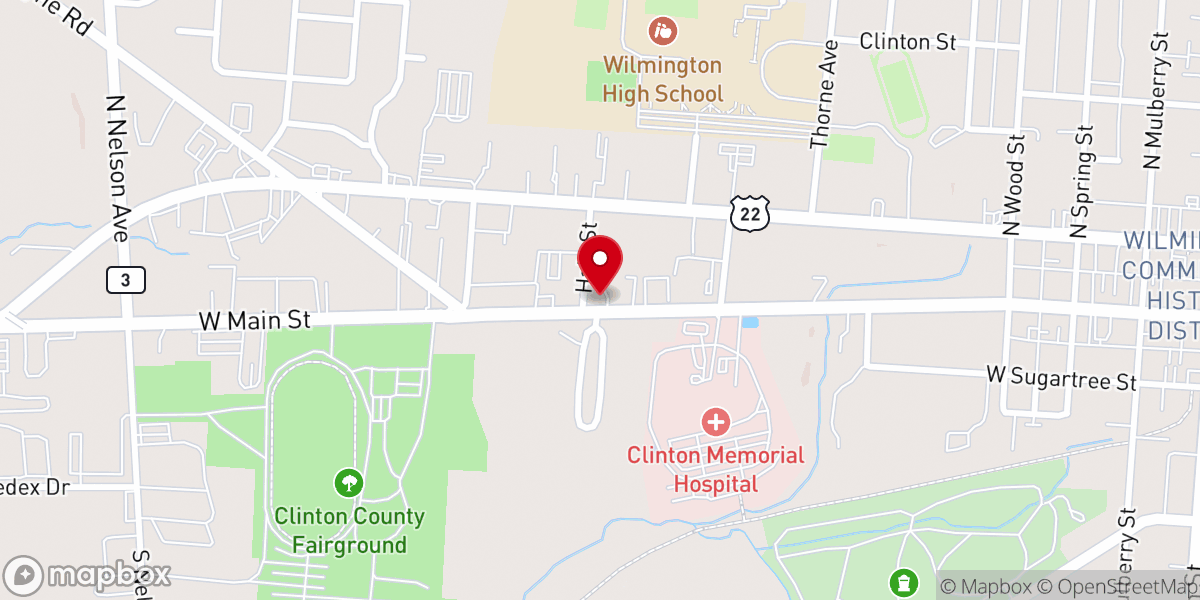 Map showing location of Wilmington Mission Church