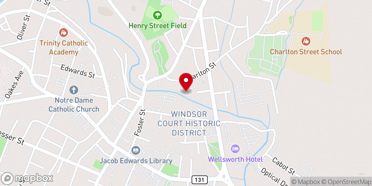 Map showing location of Sacred Heart Church Historic District