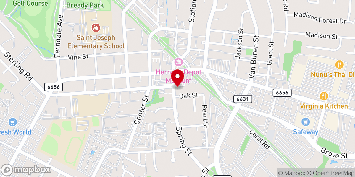 Map showing location of Herndon Friends Meeting House