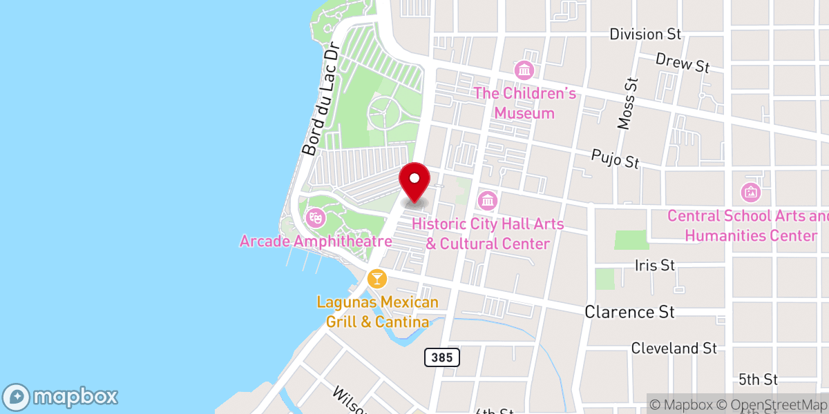 Map showing location of Johnny Thibodeaux JR Memorial Gulftournament Inc