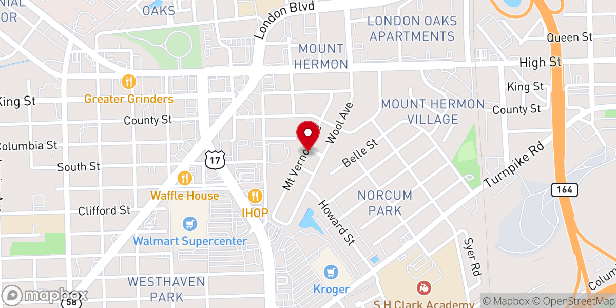 Map showing location of Celestial Baptist Church