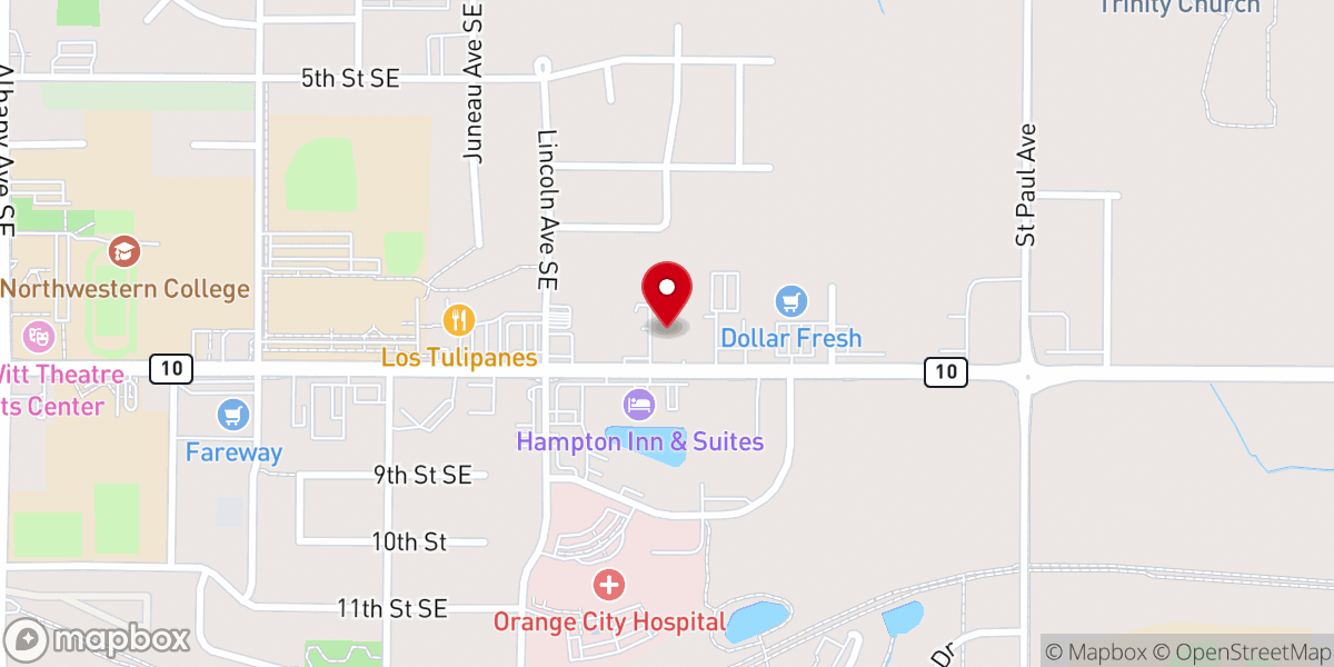 Map showing location of Living Water Community Church