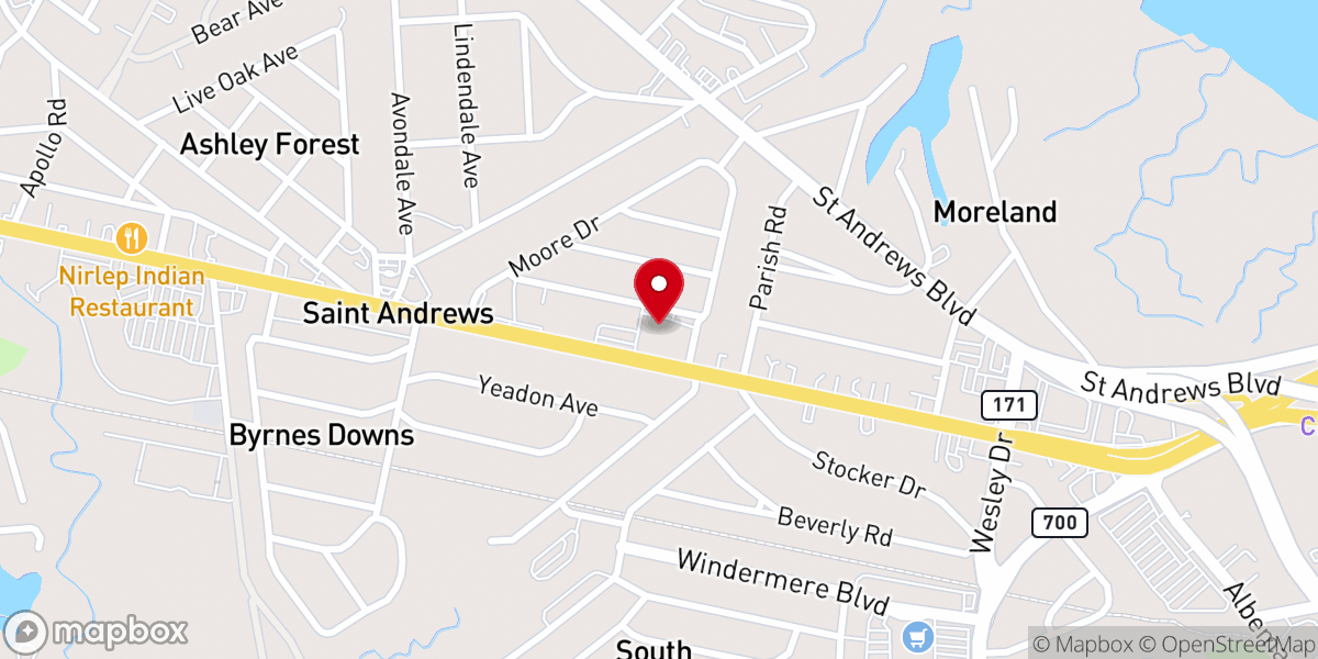 Map showing location of John Wesley United Methodist Church