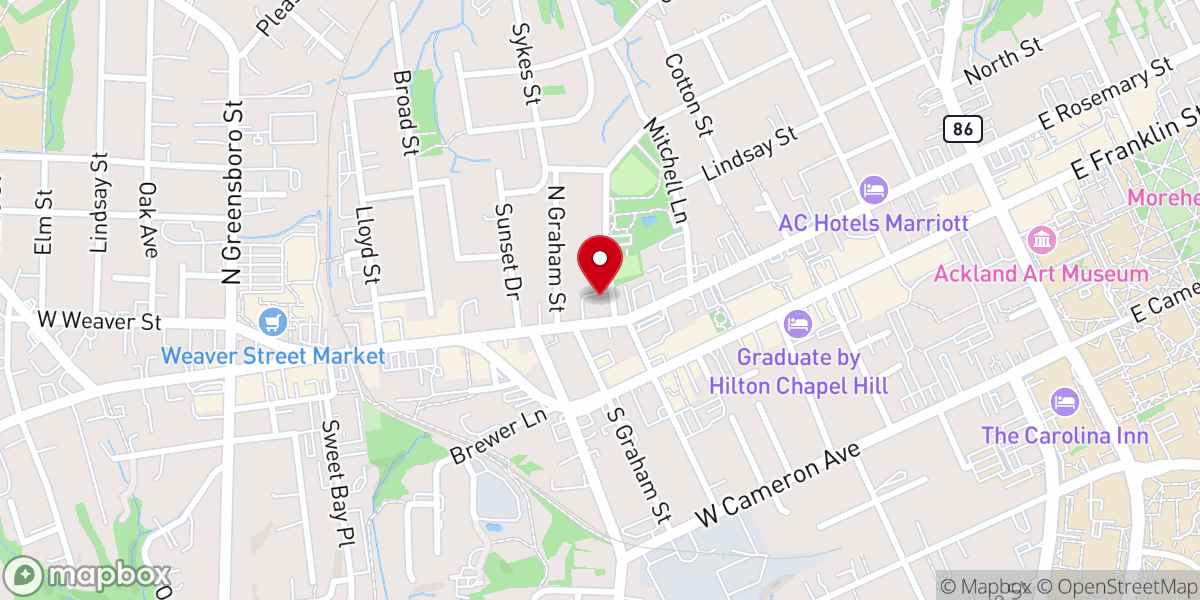 Map showing location of St Joseph CME Church Chapel Hill