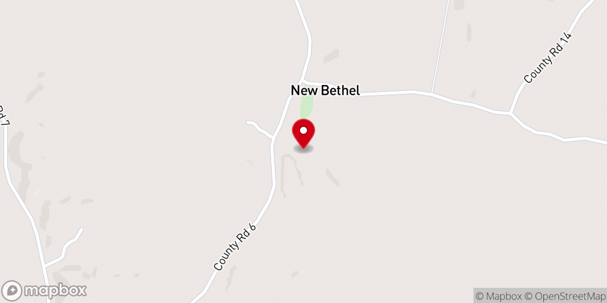 Map showing location of New Bethel Baptist Church