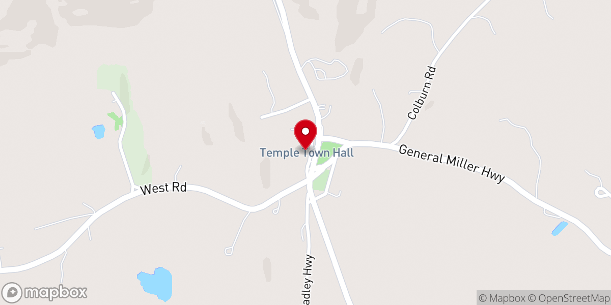 Map showing location of Congregational Church of Temple, NH