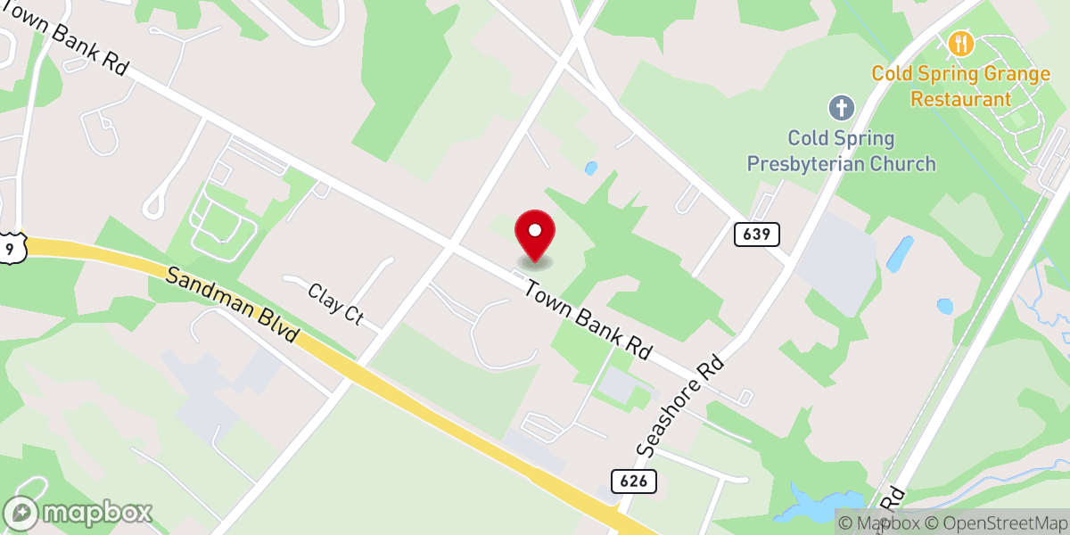 Map showing location of Cape May Winery & Vineyard