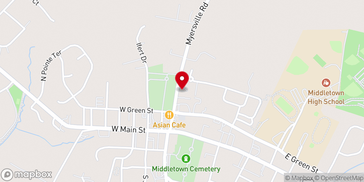 Map showing location of Fellowship Baptist Church