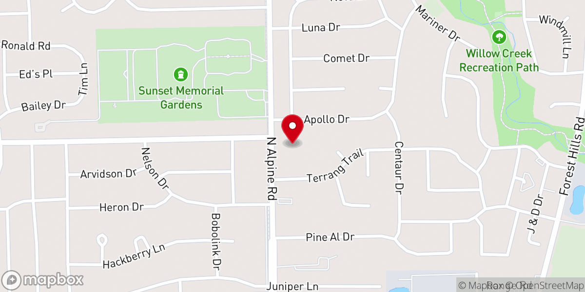 Map showing location of Glad Tidings Church