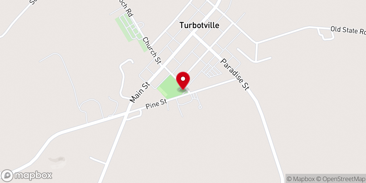 Map showing location of Turbotville Community Hall