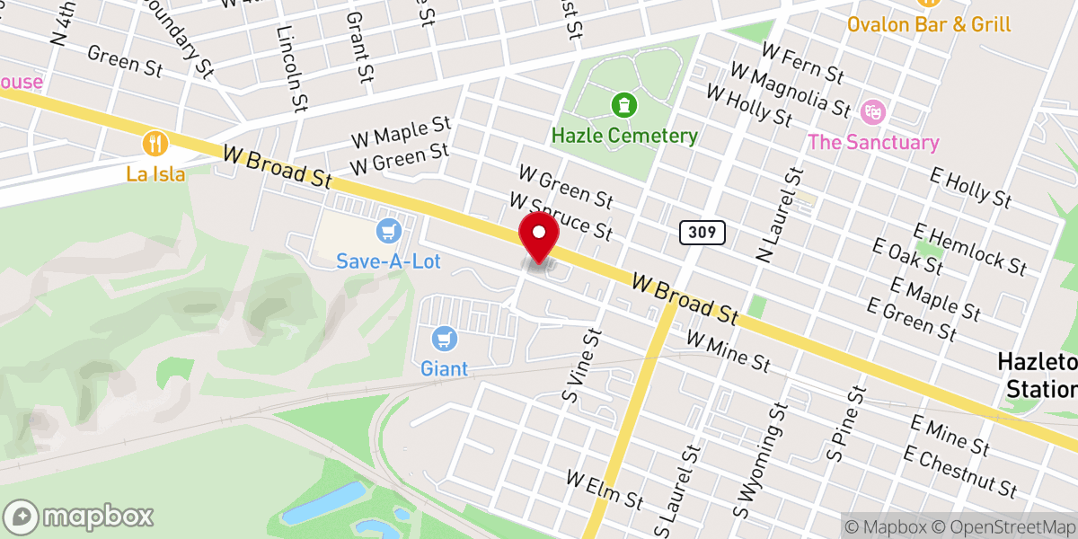 Map showing location of The Salvation Army Church & food Pantry