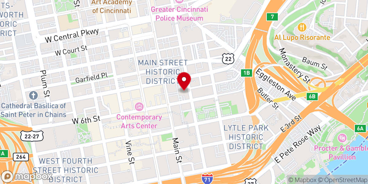 Map showing location of St. Francis Xavier Church