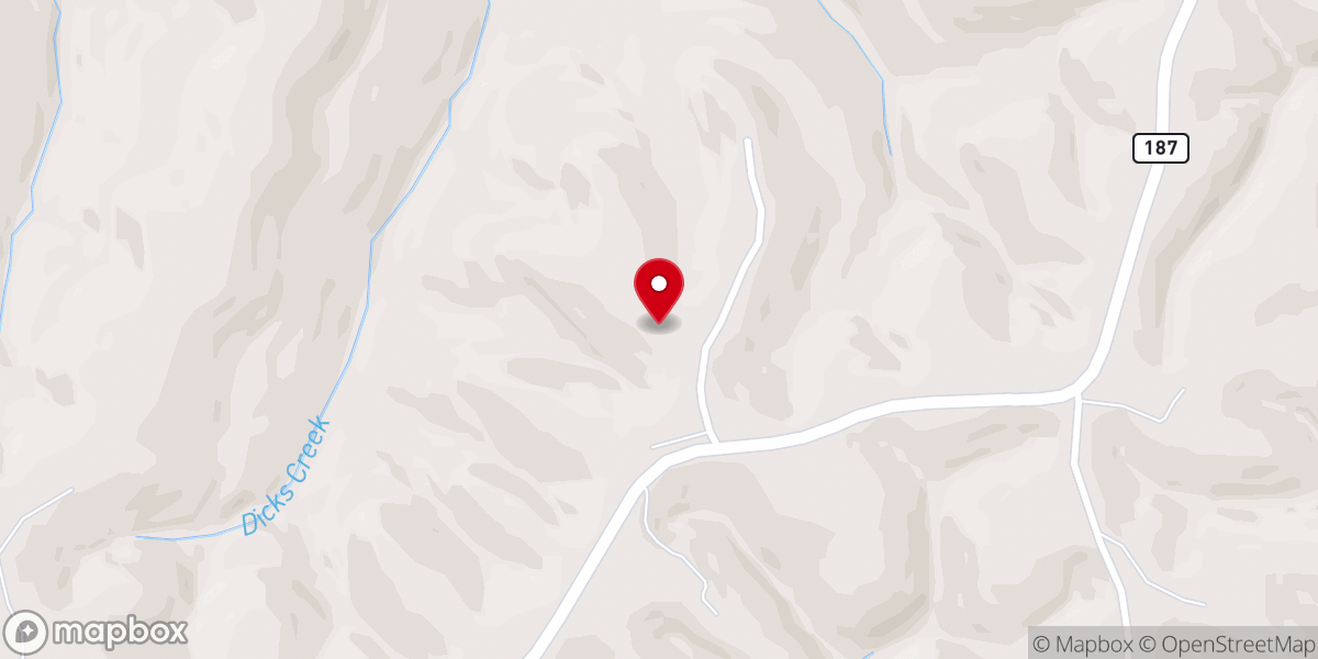 Map showing location of Ridge Top Resort and Chapel of the Angels