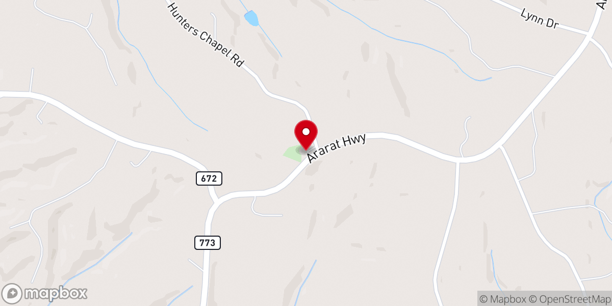 Map showing location of Hunters Chapel Assembly Church