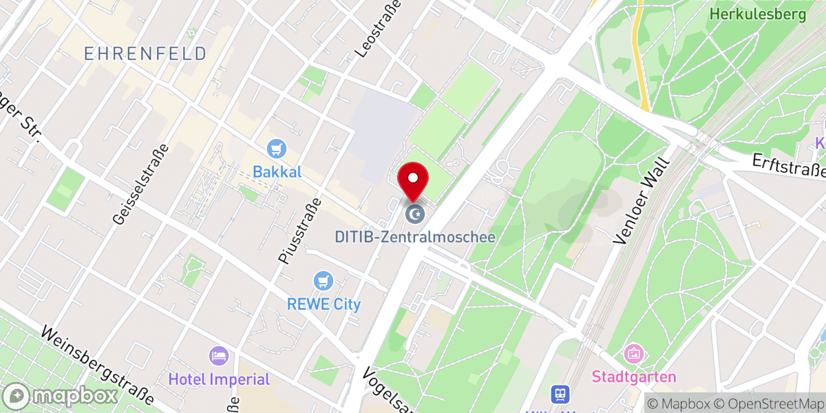 Map showing location of Zentralmoschee Köln - MoscheeForum