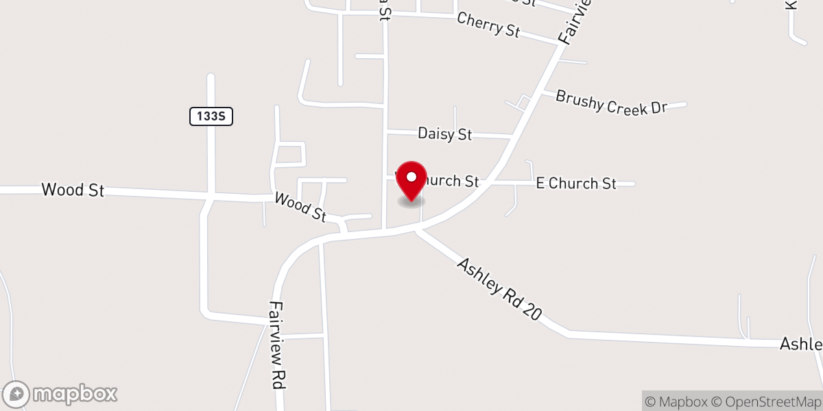 Map showing location of North Crossett First Baptist Church
