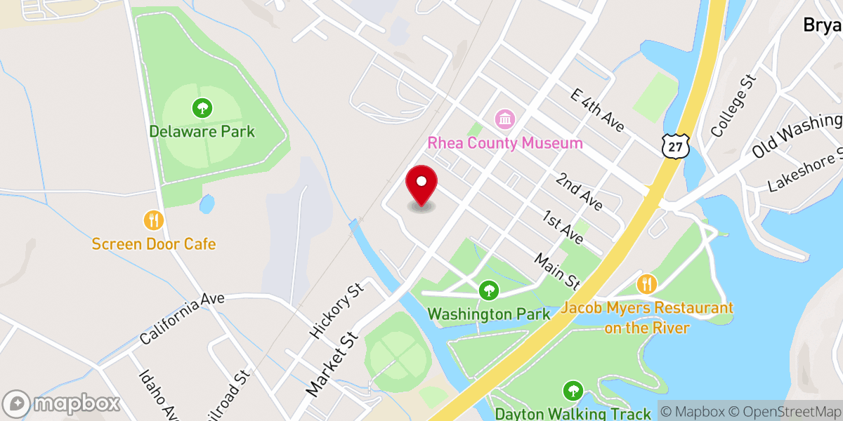 Map showing location of City Church of Dayton