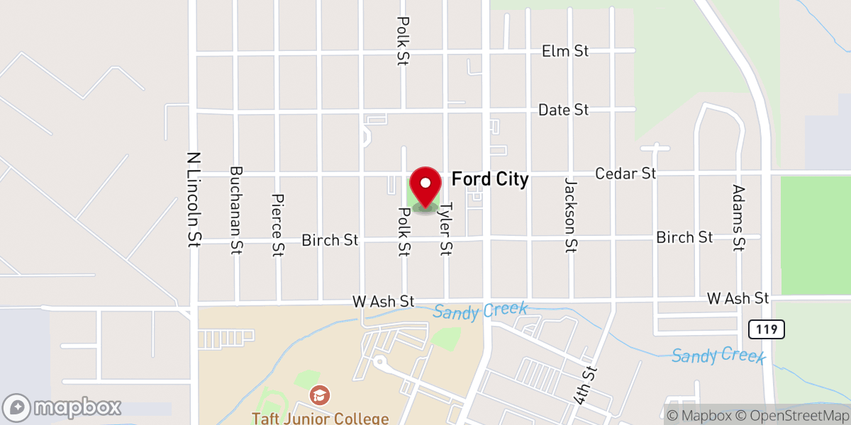 Map showing location of Foursquare Church