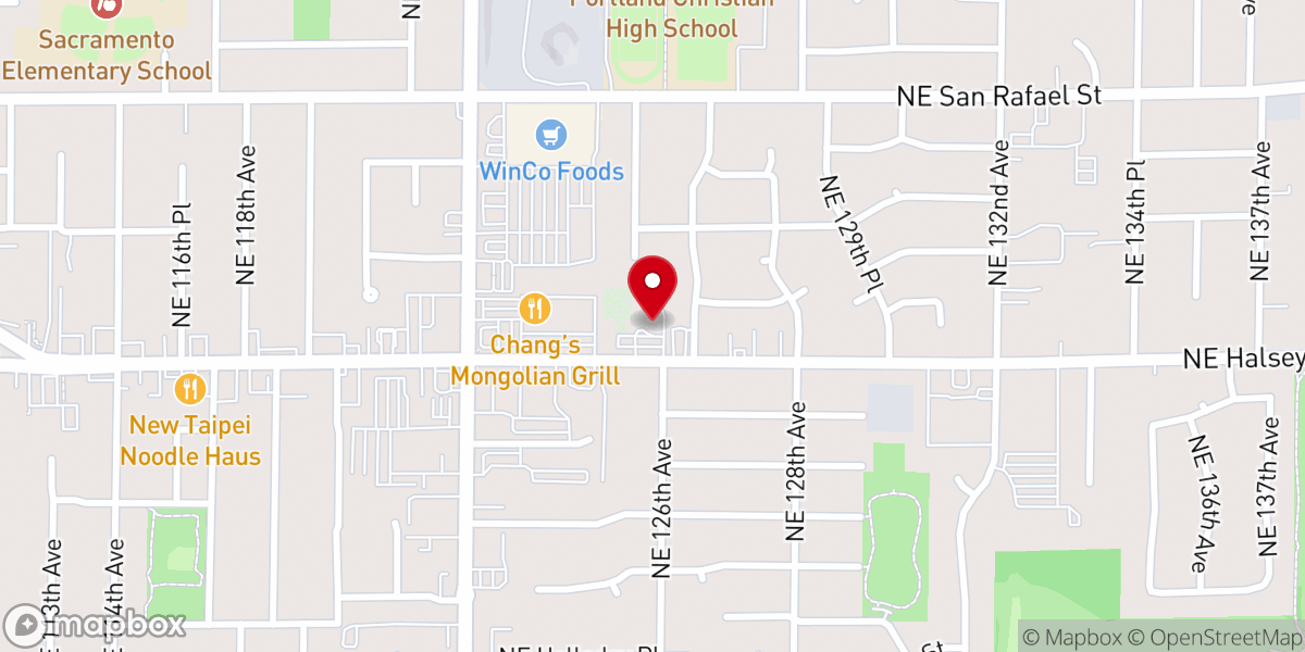 Map showing location of Parkrose Community United Church of Christ