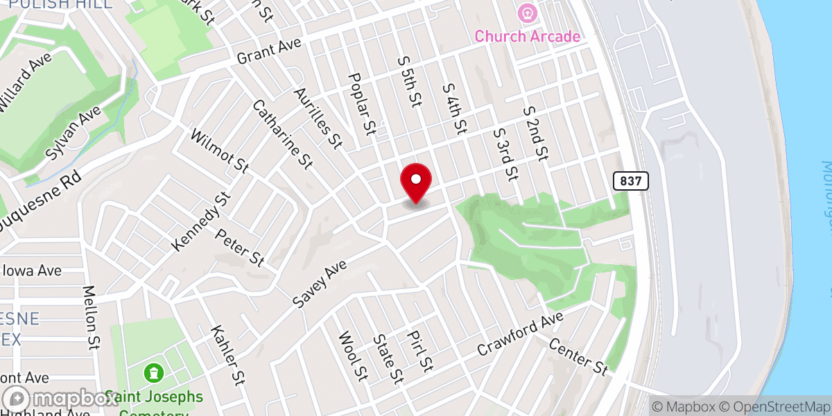 Map showing location of Payne Chapel African Methodist Episcopal Church