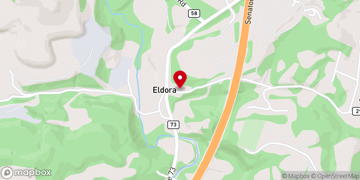 Map showing location of Eldora United Methodist Church