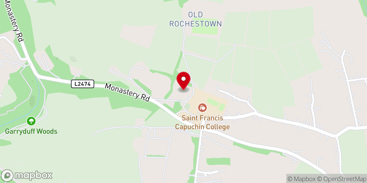 Map showing location of St Francis Capuchin Friary