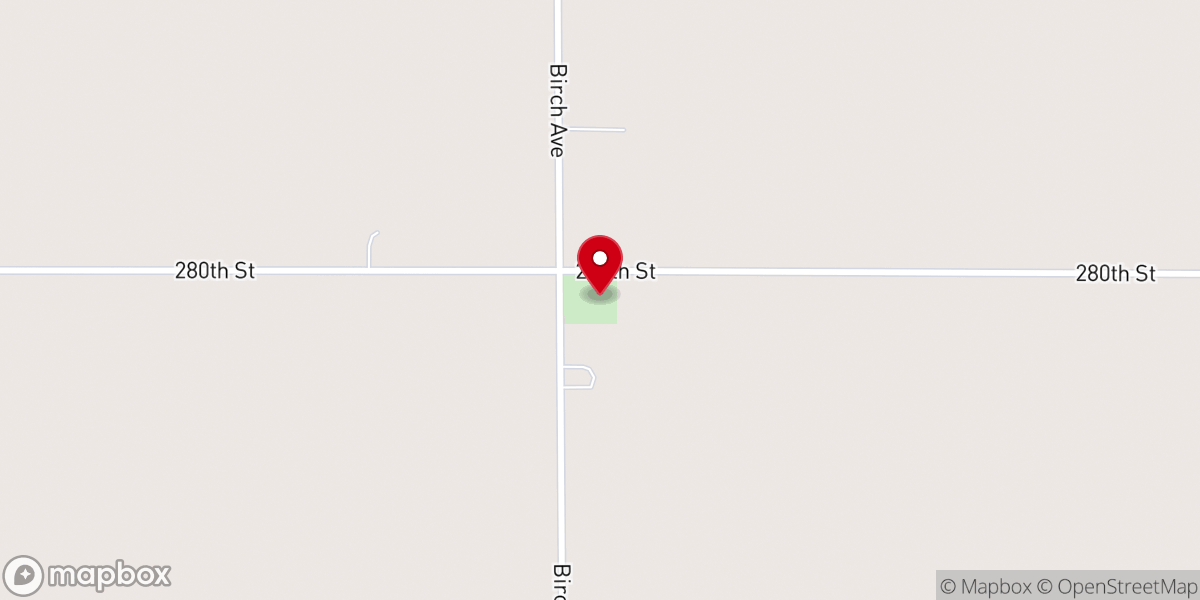 Map showing location of Washington Reformed Church