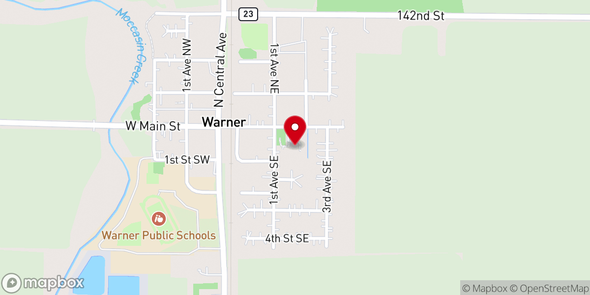 Map showing location of St John Lutheran Church