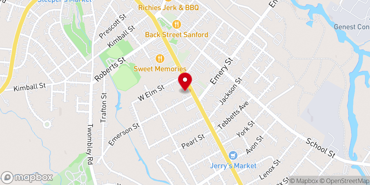 Map showing location of St. George's Episcopal Church