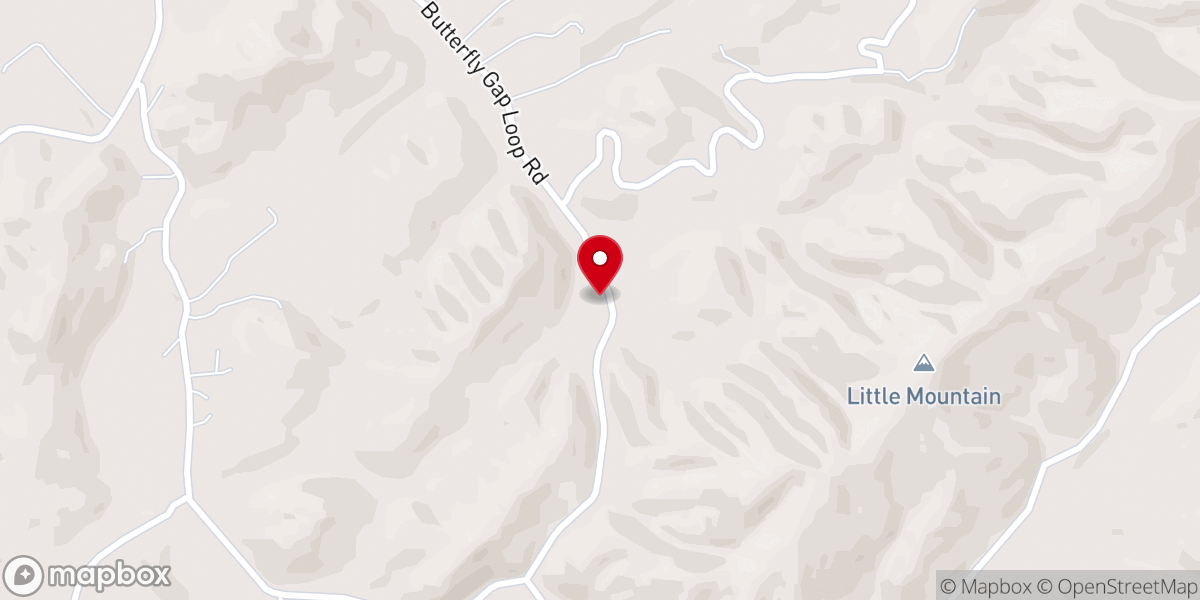 Map showing location of Butterfly Gap Church