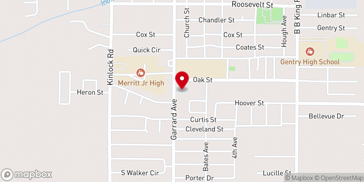 Map showing location of Pleasant Green MB Church