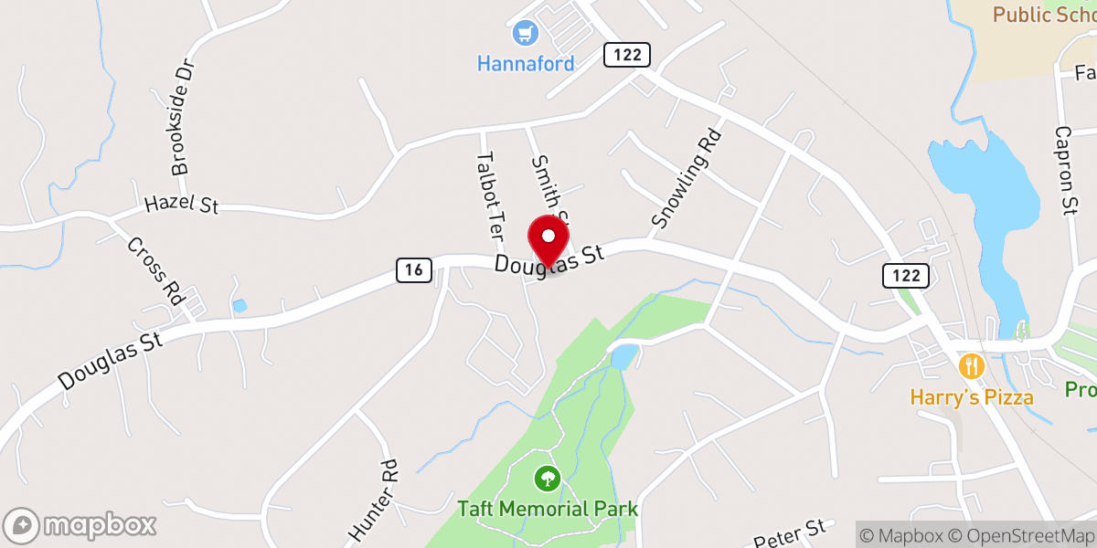 Map showing location of Church of the Nazarene