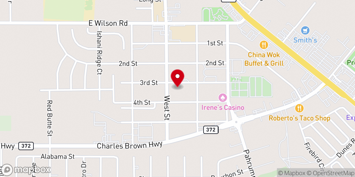 Map showing location of New Hope Fellowship Pahrump