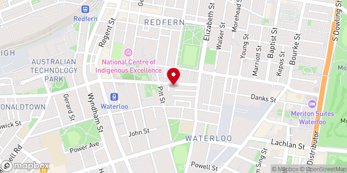 Map showing location of South Sydney Uniting Church
