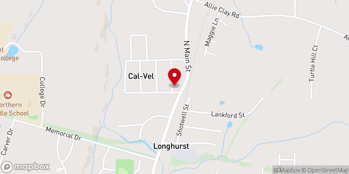 Map showing location of Ca-Vel United Methodist Church