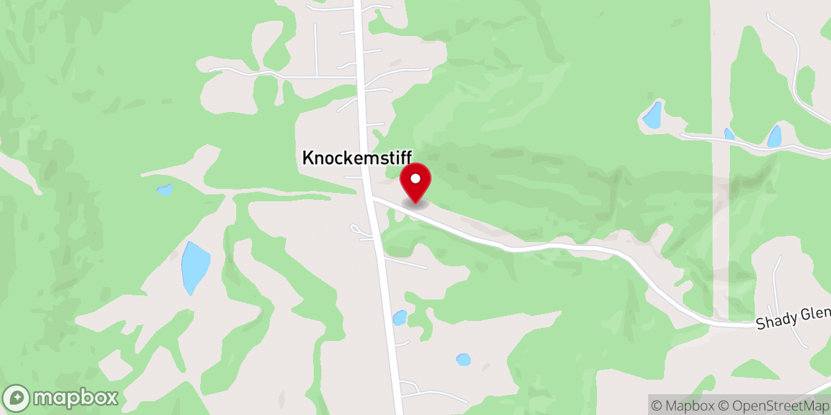 Map showing location of Shady Glen Church of Christ in Christian Union
